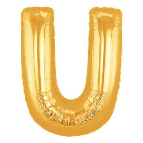 Balon folie litera U mare aurii (Gold) , 86 cm, Northstar