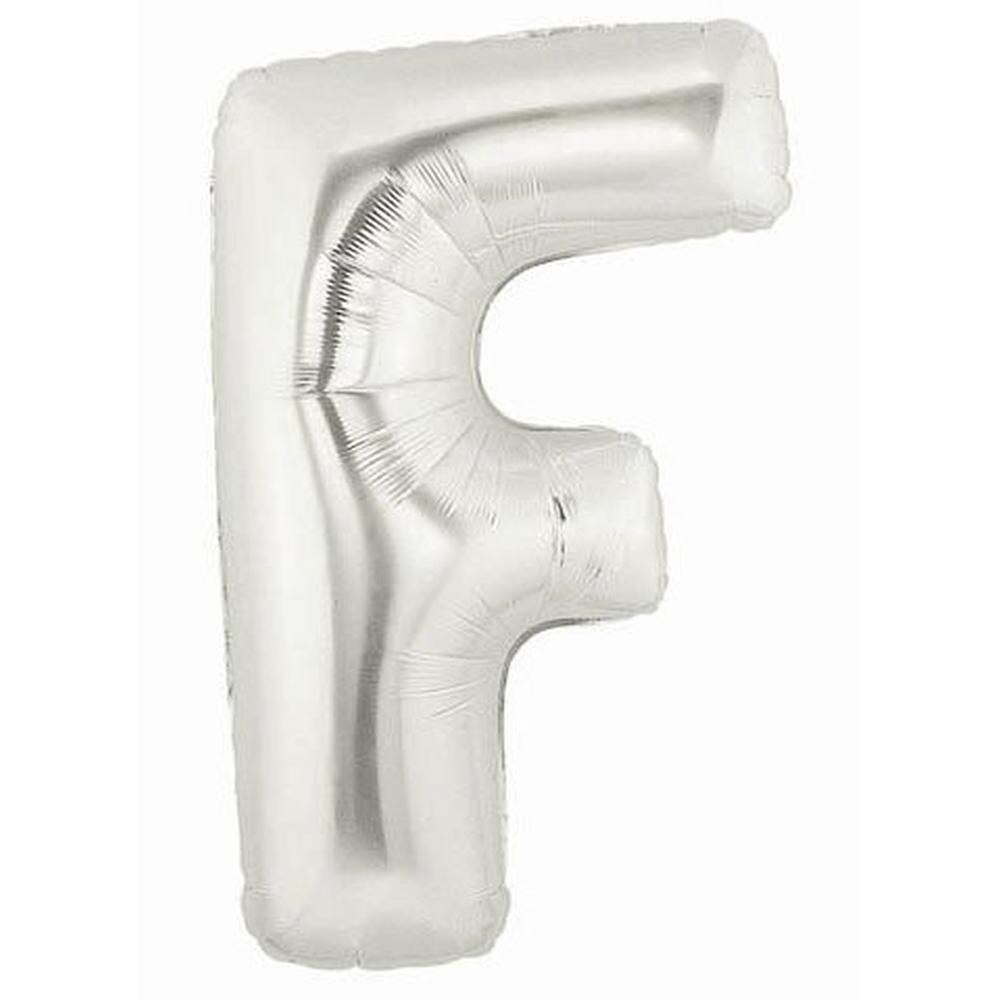 Balon folie litera F mare argintie (Silver), 86 cm, Northstar