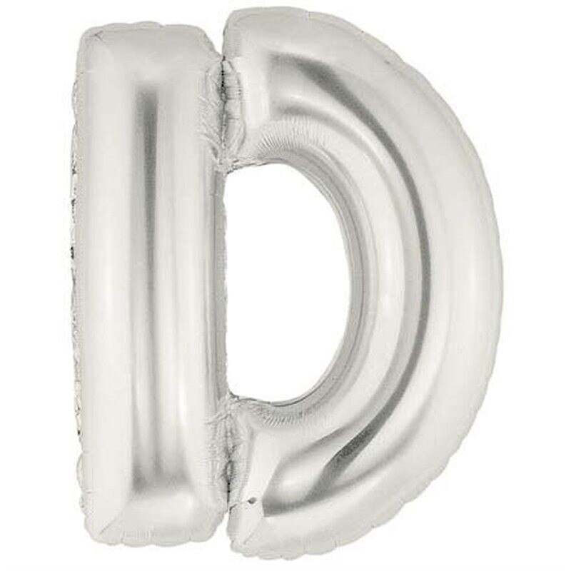 Balon folie litera D mare argintie (Silver), 86 cm, Northstar