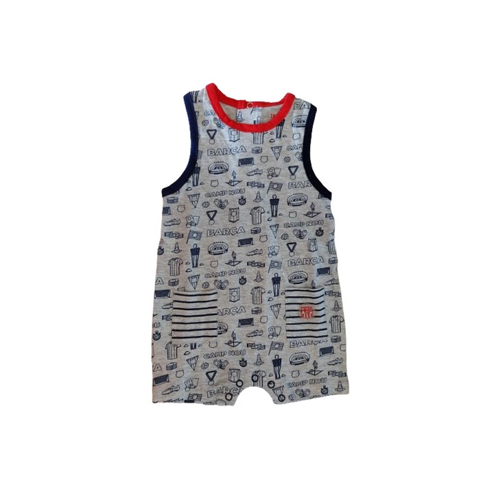 Body bebelusi Barca, gri, bumbac, 1 luna