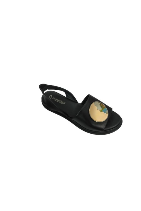 Sandale dama, Piele naturala, Anna Viotti 211, Negru