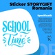 Външен стикер за тръгващи на училище с надпис "Време е за училище", син винил, 40 см