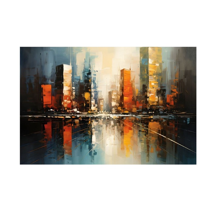 Tablou Oras Nocturn, Nocturna Metropolitana, MDF, 90x60 cm