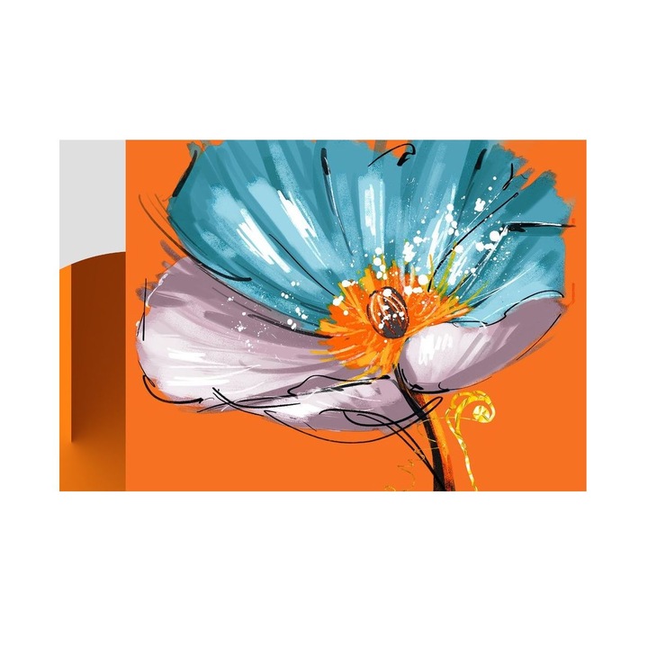 Tablou Abstract, Flori de Lotus, MDF, 90x60 cm