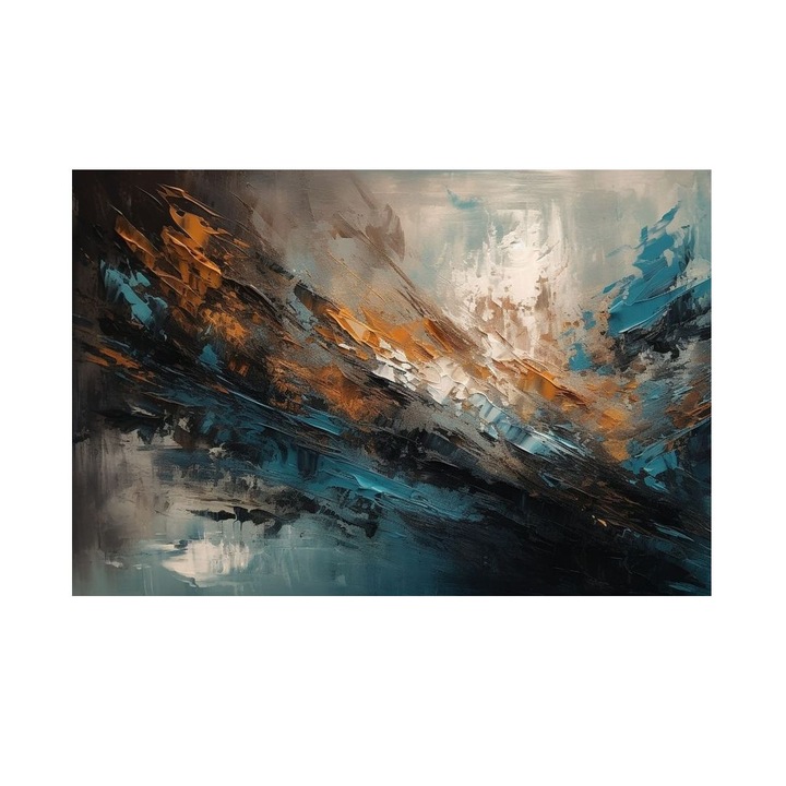 Tablou Peisaj Montan, Munti In Ceata, MDF, 90x60 cm