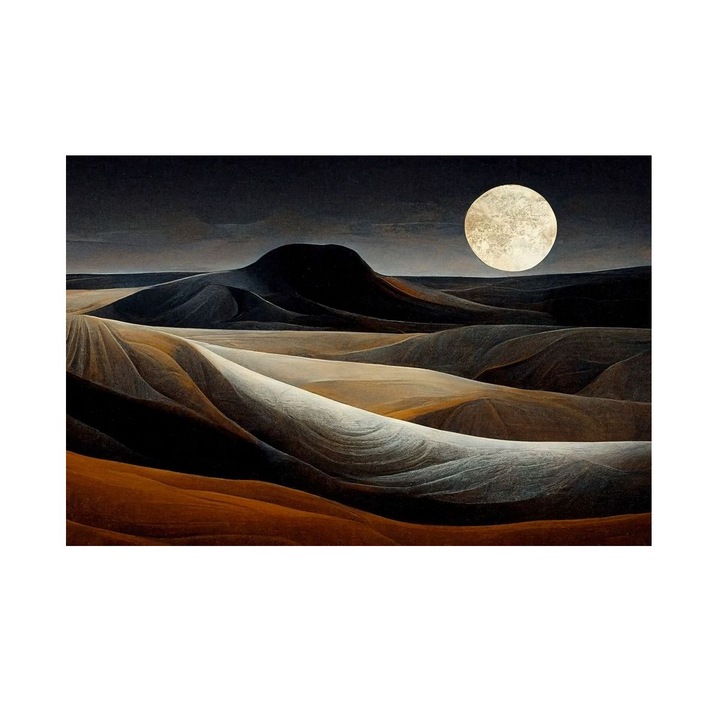 Tablou Peisaj Nocturn, Noapte in Desert, MDF, 90x60 cm