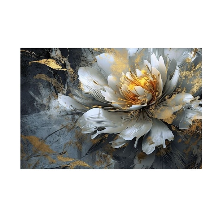 Tablou Floral, Maci Inghetati, MDF, 90x60 cm
