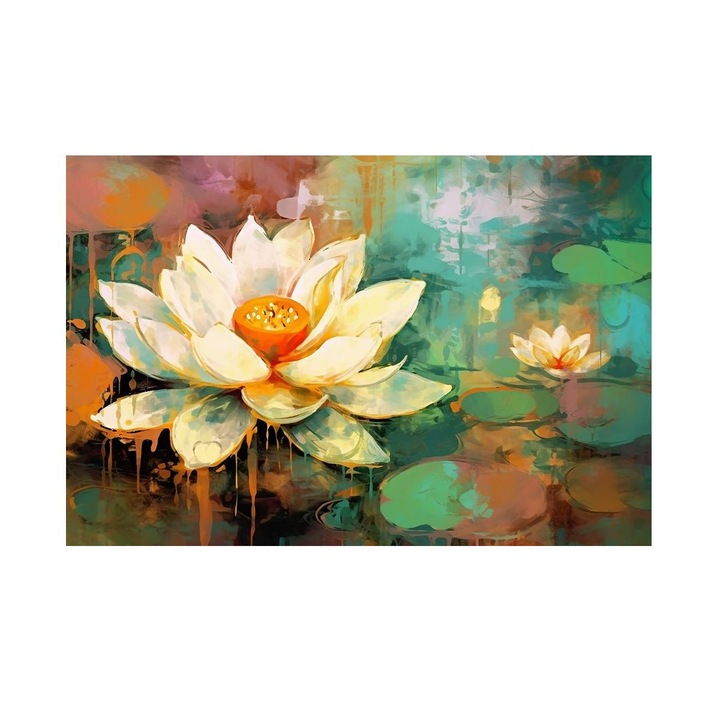 Tablou Floral, Lotus Pe Apa, MDF, 60x45 cm