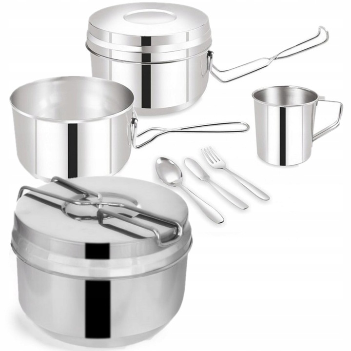 Set vase camping, Orion, 7 piese, inox