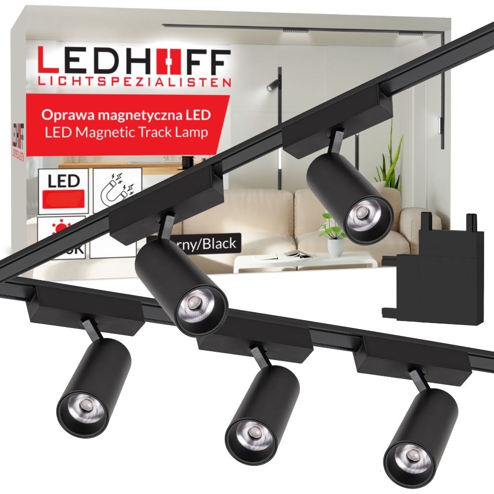 Set iluminat pe sina magnetica, Ledhoff, B8288, 2x Profil sina 1m