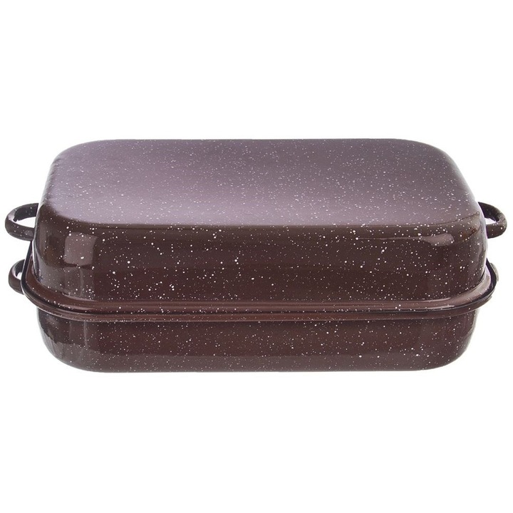 Tava De Copt, Orion, Cu Capac, Email, 46x27.5x14.5 cm, 14 L, Maro