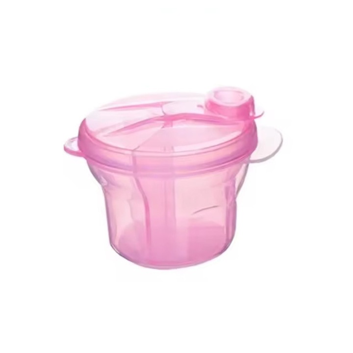 Dozator cu 3 compartimente pentru lapte praf, roz