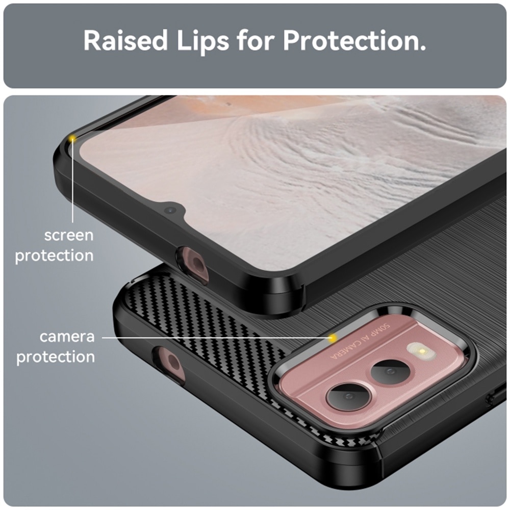 Husa Techsuit Carbon Silicone compatibila cu Nokia C32 Black