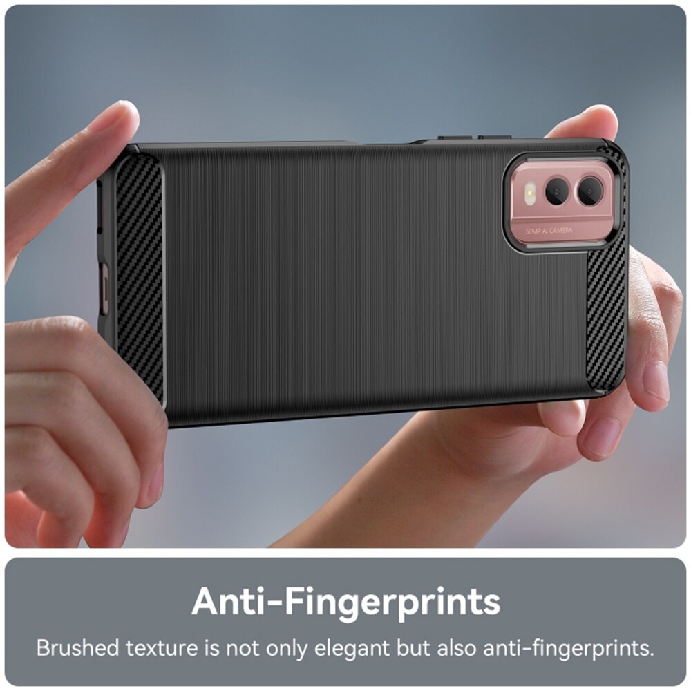 Husa Techsuit Carbon Silicone compatibila cu Nokia C32 Black