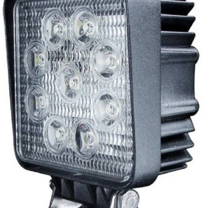 Proiector LED Auto Offroad 27W/12V-24V, 1980 Lumeni, Patrat, Spot Beam 30 Grade Xenon Bright®