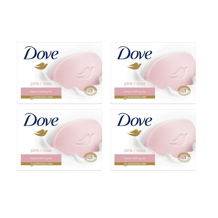 Set Sapun Crema Dove Pink, 4 Bucati x 90 g