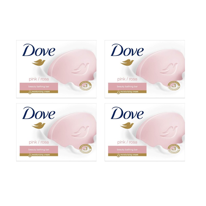 Комплект розов крем сапун Dove, 4 части x 90 гр