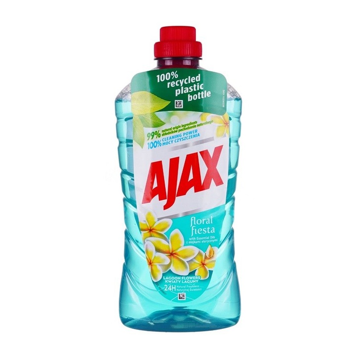 Set 4 x Detergent Universal pentru Suprafete Ajax, Lagoon Flowers Floral Fiesta, 1 l