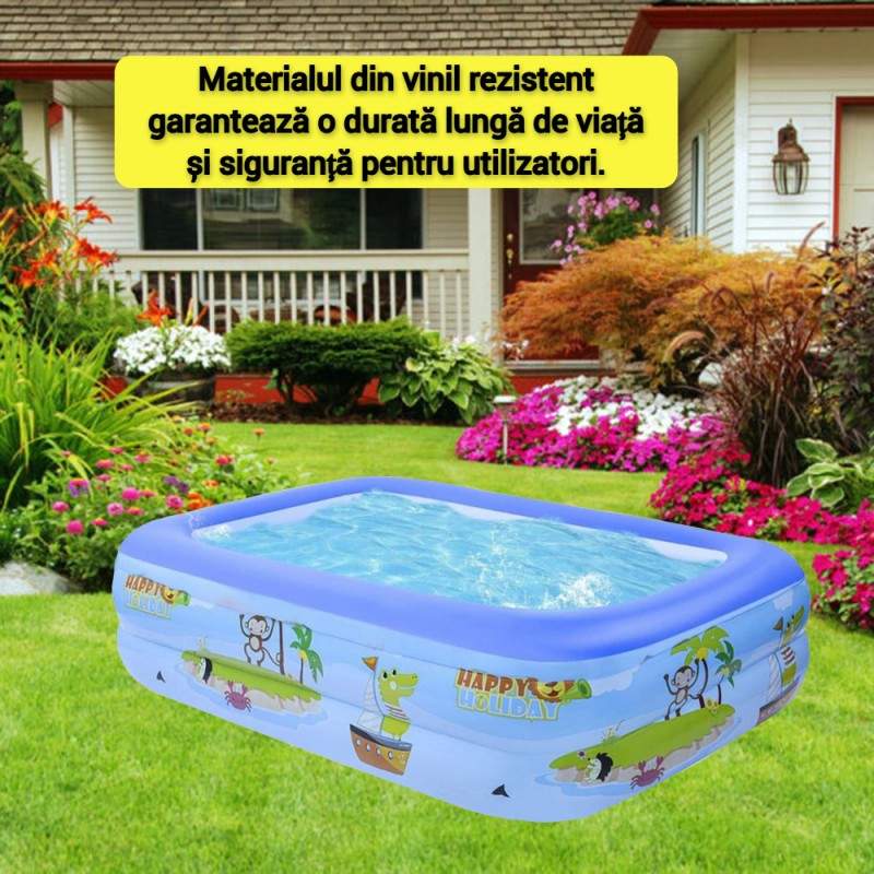 Piscina copii si adulti Happy Holiday 115x85x30cm, material vinil - eMAG.ro