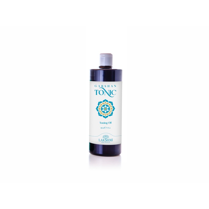 Tonizáló masszázsolaj "garshan tonic" 500ml, Lakshmi, öko-bio, javítja a szövetek oxigénellátását és a sejtregenerációt