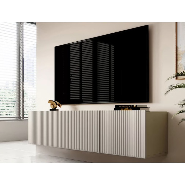 TV szekrény, Bogart, Nicole, Akasztó fiókkal, 150 x 33 x 45 cm, Forgácslap/MDF/HDF, Kasmír