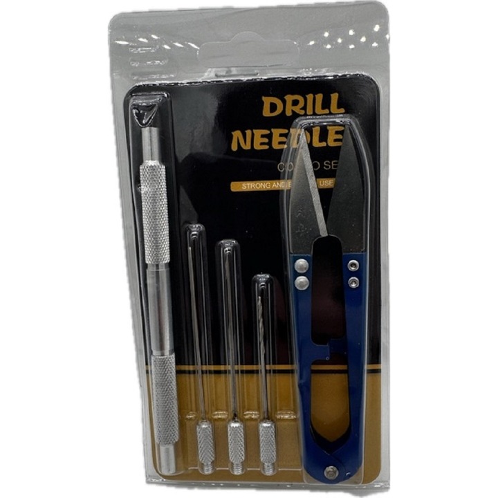 Комплект метални куки за плетене на една кука със сменяема глава и метални клещи