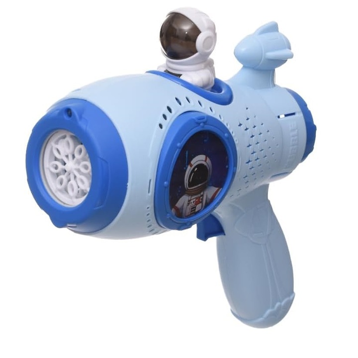 Pistol de jucarie electric de facut baloane de sapun Space Gun Bubbles, Albastru