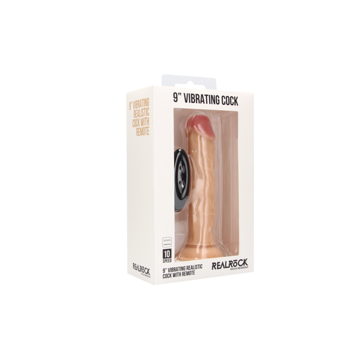 Realistic Vibrátor, RealRock by Shots, 23 cm, tapadókorongos rögzítés
