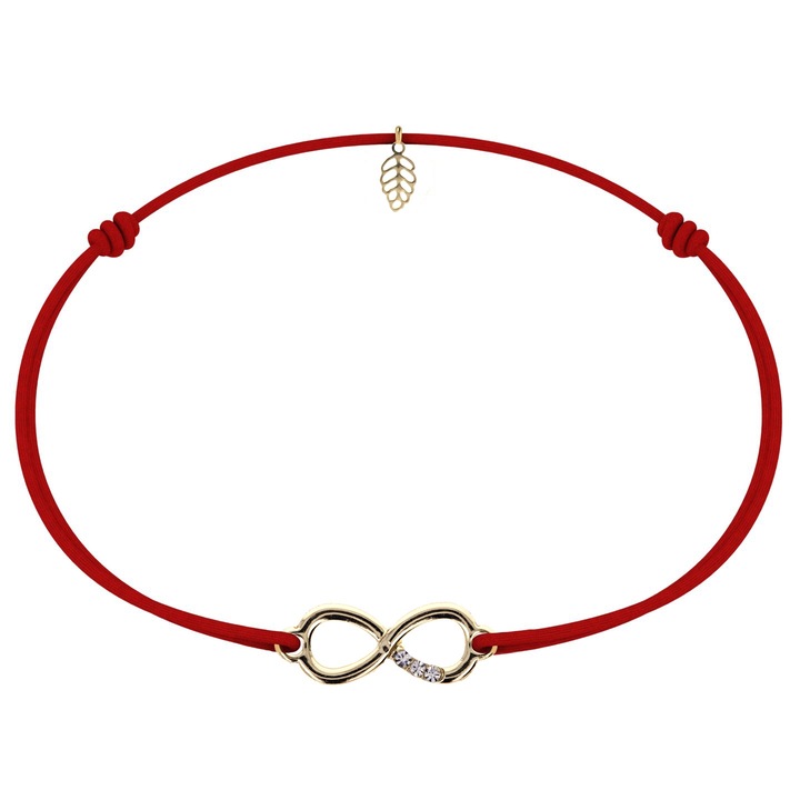 Bratara Snur Rosu Alpha Gold Plated Infinit