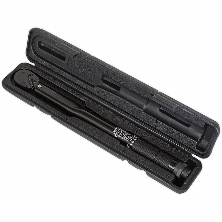 Cheie dinamometrica, dimensiune 3/8, otel, cuplu 7-112 Nm, lungime reglabila 34.5- 37 cm, cutie inclusa, Dactylion®