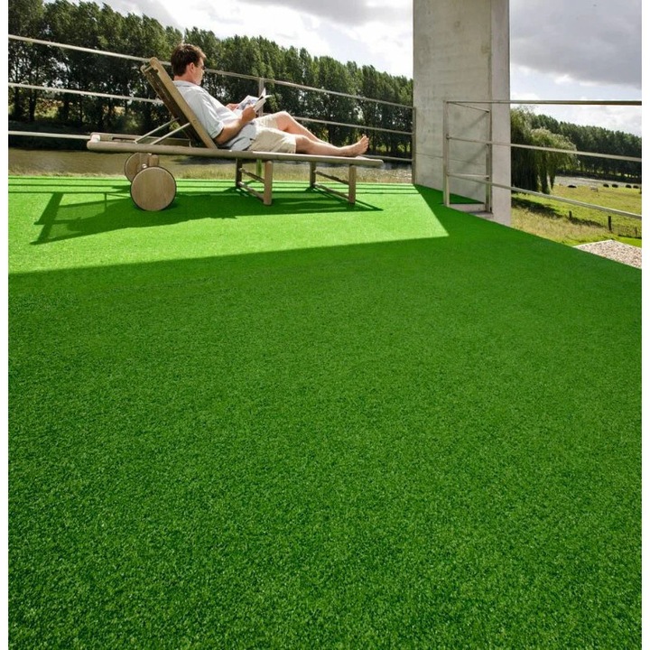Covor Iarba Artificiala Tip Gazon, Home Vista, Sri Lanka 20 mm, Verde, 100x200 cm