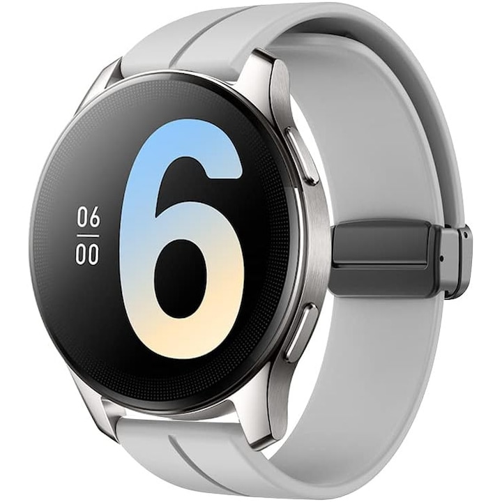 Curea ceas din silicon cu inchidere magnetica, Ajustabila, SA&SO General Store®, compatibila cu smartwatch Huawei Watch GT 2 / 3 PRO, Samsung Galaxy Watch 46 mm sau orice ceas cu latime curea 22 mm, Gri, X47