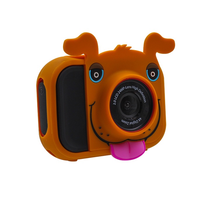 Aparat foto digital compact UWOT, 4K, 128GB, ecran HD 2, 8 inci, maro