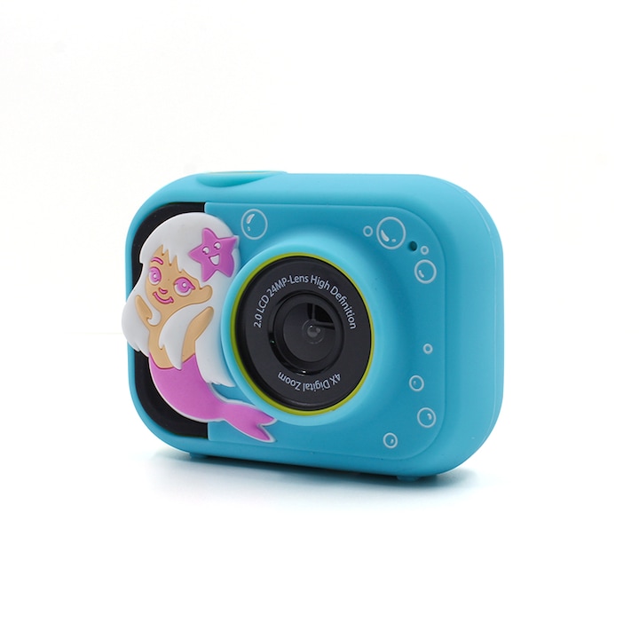 Aparat foto digital compact cu card de memorie de 64 GB, Aiorber, include suport, zoom 8x,600 mAh, ecran de 2,4 inci, usor de transportat, design panda, verde