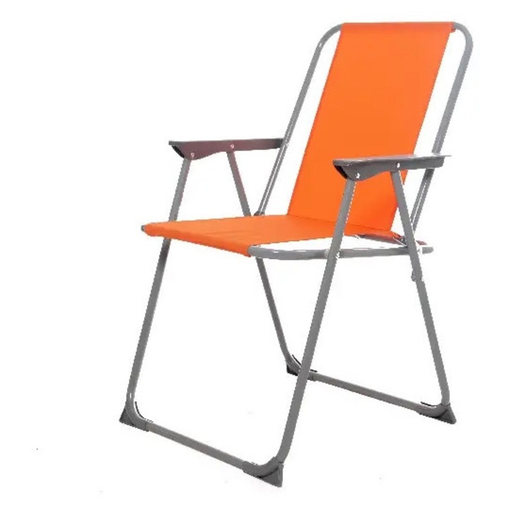 Scaun de gradina si camping OMC, portocaliu, metalic, pliabil, 54.5 x 80 x 57 cm