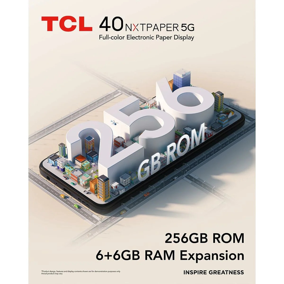 Smartphone TCL 40 NXTPAPER 5G, 6GB, 256GB, Starlight black