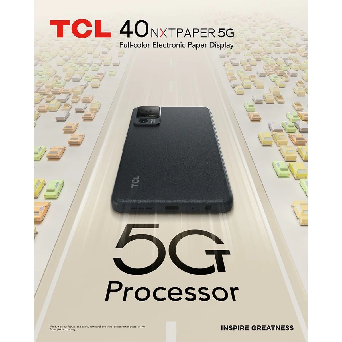 Smartphone TCL 40 NXTPAPER 5G, 6GB, 256GB, Starlight black