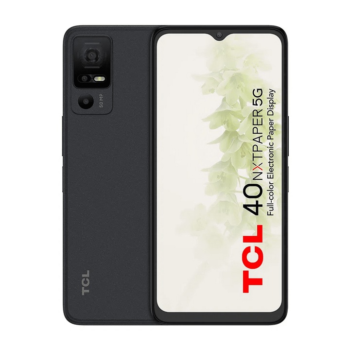 Telefon mobil TCL 40 NxtPaper, 6GB RAM, 256GB, 5G, Starlight Black