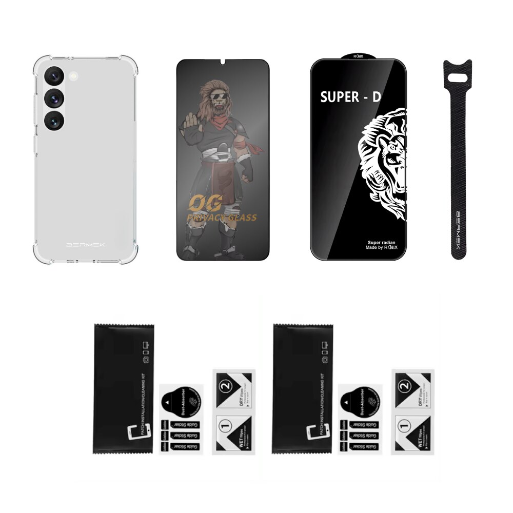 Husa pentru Samsung A34 5G Antisoc Bermek - Folie sticla - Folie privacy, TPU, Transparent