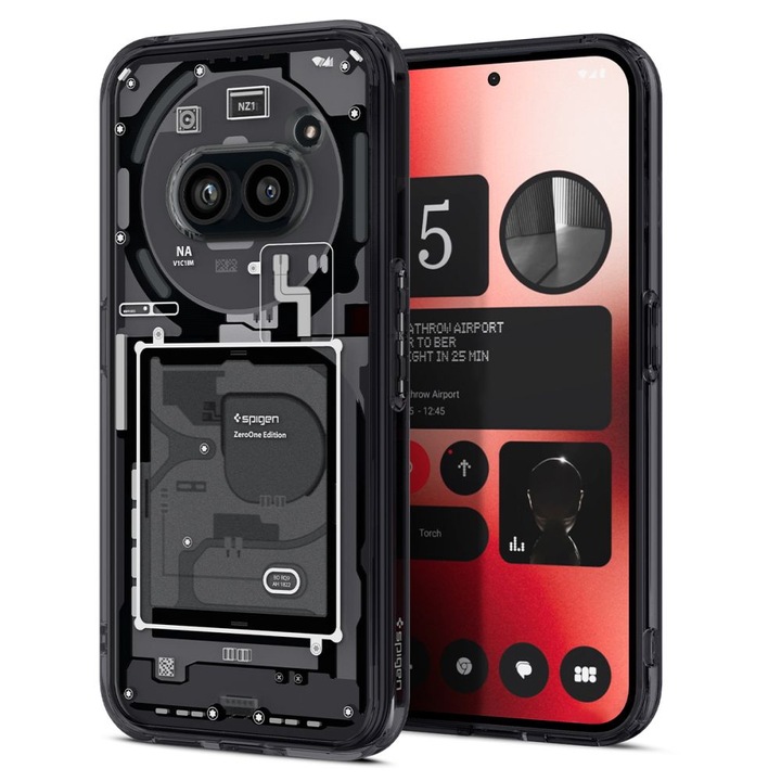 Husa Cu Grad Ridicat de Protectie pentru Nothing Phone 2a/2a Plus, Tuds Armor, ru Nothing Phone /(2a) Plus - Spigen Ultra Hybrid Zero One, I22, Siliciu, Matte Intense Dark