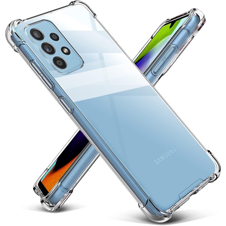 Калъф за Samsung A52 DaDen®, Antishock, Ultra Protection, Corner protection, Antishock, Удароустойчив, Transparent