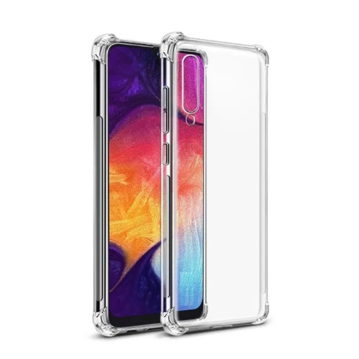 Калъф за Samsung A70 DaDen, Antishock, Ultra Protection, Corner protection, Antishock, Удароустойчив, Transparent