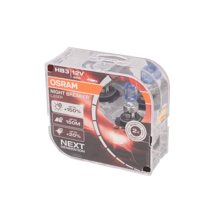 Set 2 bucati bec HB3 12V 60W, P20D OSRAM