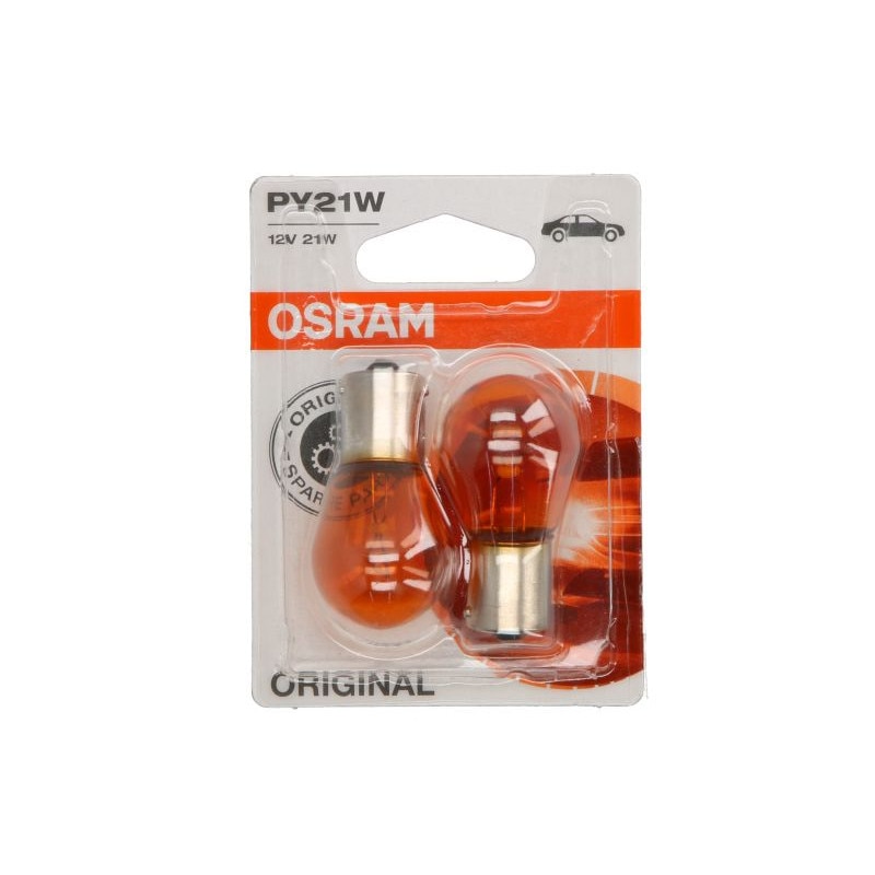Set 2 bucati bec PY21W 12V 21W, BAU15S OSRAM - eMAG.ro