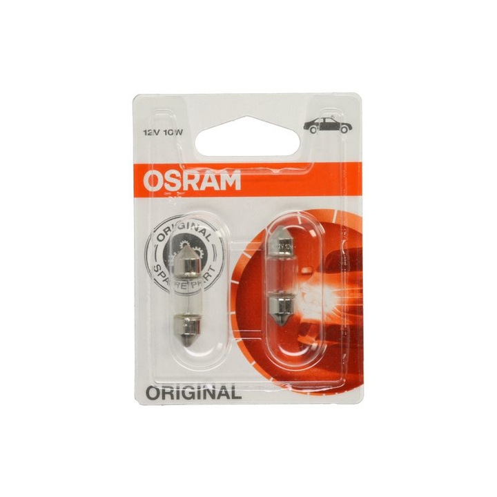 Комплект 2 крушки C10W 12V 10W, SV8, 5-8 BOSCH