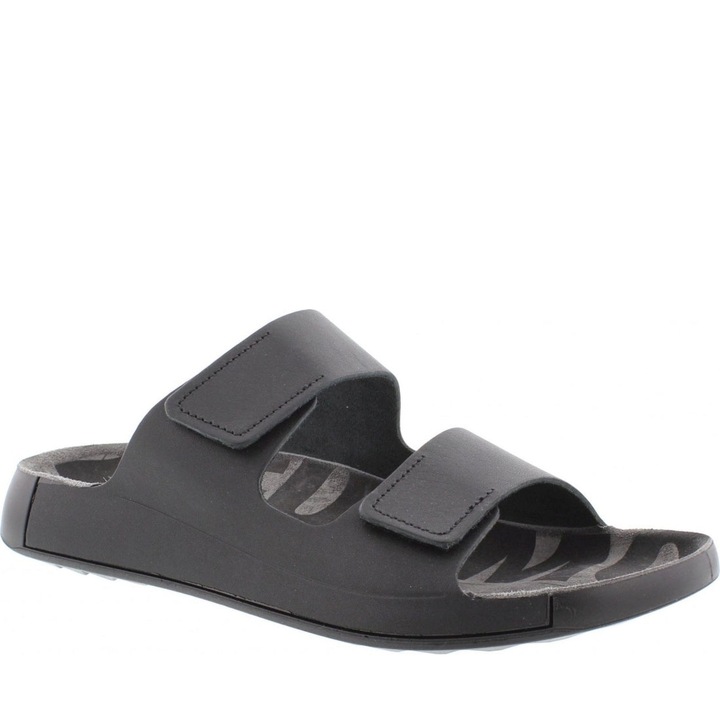 Чехли, Ecco, кожа, черни, Черен