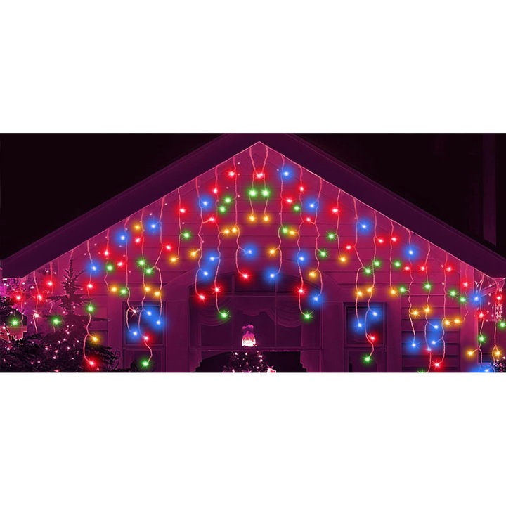 QttvbTna fényfüzér, 400 LED, 8 világítási mód, sokszínű
