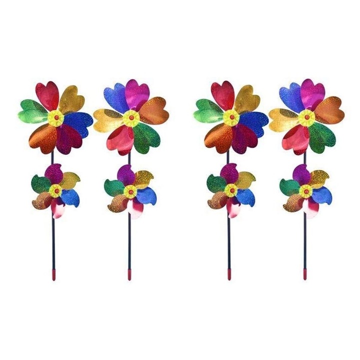 Set 4 Moristi de gradina, plastic, multicolor, 12x20x54cm