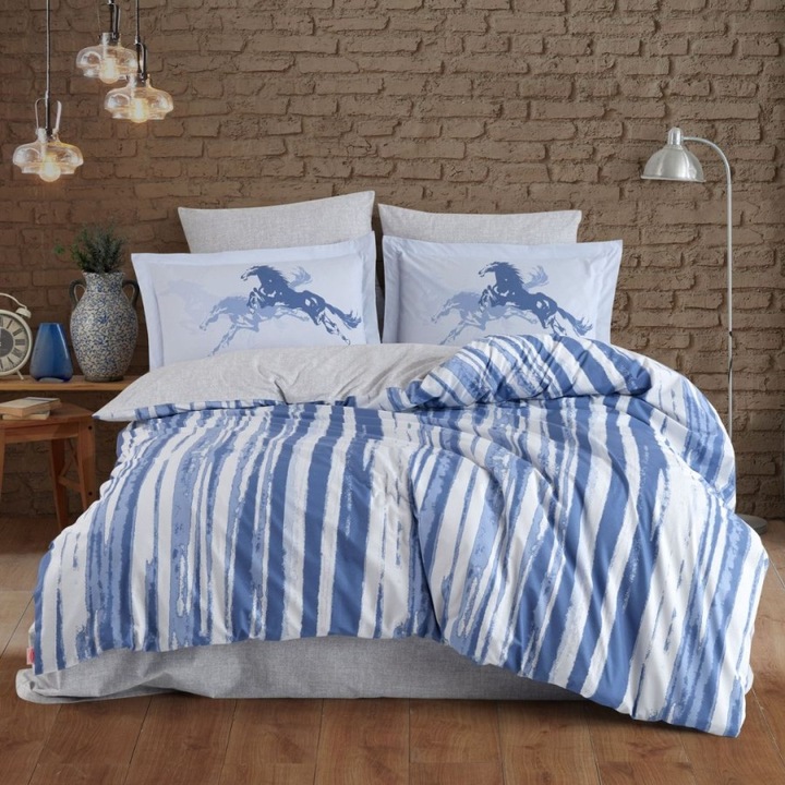 Dupla ágynemű, percale poplin, 240 x 260 cm, 4 db, Hobby Home, Cascade Blue