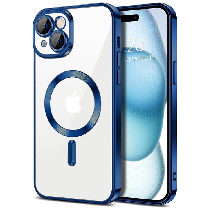 iPhone 16 tok, luxus Crystal MagSafe, Z70, poliuretán, mélykék